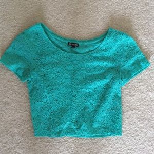 Blue green crop top